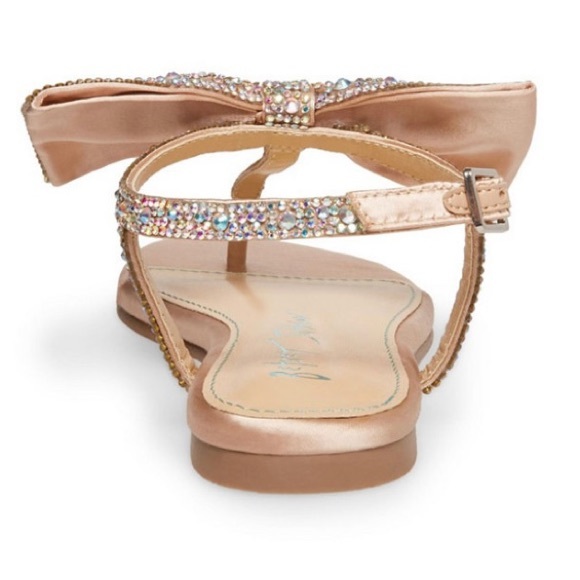 BETSEY JOHNSON Girls Rhinestone Studded Bow Ankle Strap Sandals NEW - Picture 3 of 6